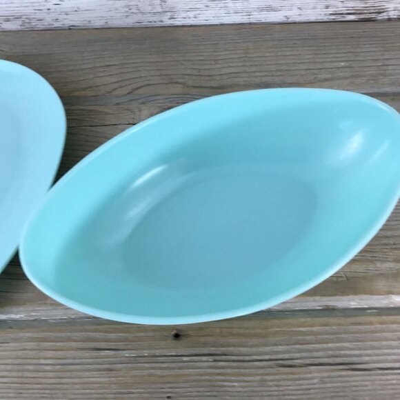 Vintage Aqua Turquoise Melmac Platter & Bowl Stetson Co. Melamine MCM - Picture 2 of 9